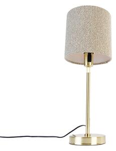 Asztali lámpa arany állítható boucle ernyővel taupe 20 cm - Parte