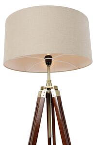 Sárgaréz állólámpa ernyővel világosbarna 50 cm-es állvány - Cortin