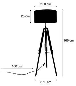 Sárgaréz állólámpa ernyővel világosbarna 50 cm-es állvány - Cortin