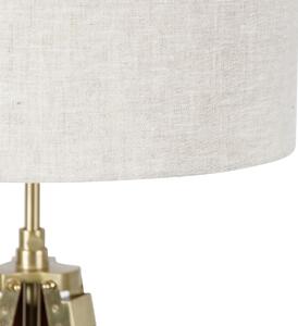 Sárgaréz állólámpa ernyővel világosszürke 50 cm-es állvány - Cortin