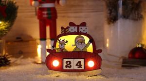 Tracon CHRACC5WW Led karácsonyi kocka naptár, autó, fa, elemes Timer 6+18h,5LED, meleg fehér ( 3000K ) színhőmérséklettel, 2xAAA ( CHRACC5WW )
