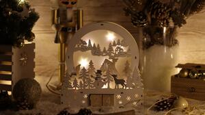 Tracon CHRACSM8WW Led karácsonyi kocka naptár, tájkép, fa, elemes Timer 6+18h,8LED, meleg fehér ( 3000K ) színhőmérséklettel, 2xAAA ( CHRACSM8WW )
