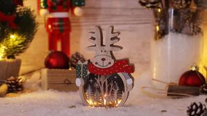 Tracon CHRRDW3WW LED karácsonyi dekoráció, szarvas, elemes Timer 6+18h,3LED, meleg fehér ( 3000K ) színhőmérséklettel, 2xAAA