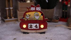 Tracon CHRACC5WW Led karácsonyi kocka naptár, autó, fa, elemes Timer 6+18h,5LED, meleg fehér ( 3000K ) színhőmérséklettel, 2xAAA