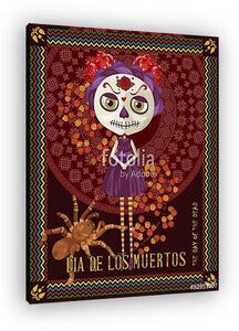 A halott koponya napja. Nő calavera sminkkel. Dia de los mu (vászonkép)