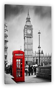 Vörös telefonfülke és Big Ben Londonban, Angliában, az Egyesült (vászonkép)