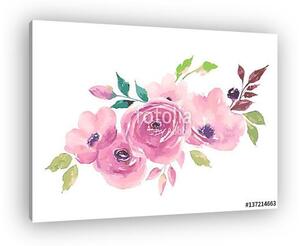 Watercolor bouquet. Painted flowers (vászonkép)