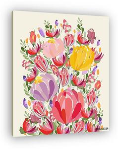 Greeting card flowers. Floral illustration with field flowers in (vászonkép)
