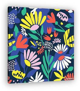 Seamless background with bright flowers (vászonkép)