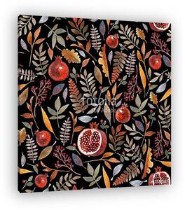 Seamless pattern with wonderful autumn berries, branches, leaves (vászonkép)
