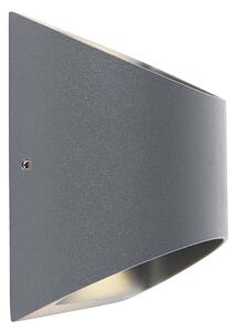 Modern kültéri fali lámpa sötétszürke LED-del 2-lámpás IP54 - Mal