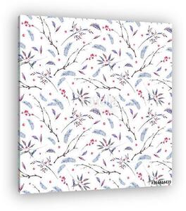 Watercolor seamless pattern with branches (vászonkép)