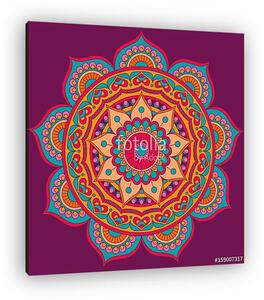 Mandala, square background design, lace ornament in oriental sty (vászonkép)