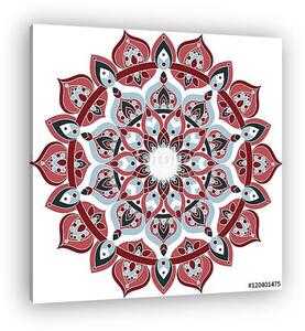 Vector ornate blue and red mandala illustration (vászonkép)