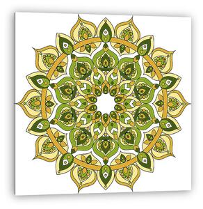 Vector ornate green and yellow mandala illustration (vászonkép)