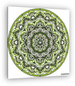 Vector green decorative mandala ornament (vászonkép)