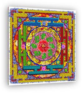 Isolated floral Buddha's square mandala (vászonkép)