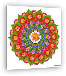 Színes mandala virágokkal (vászonkép)