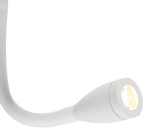 Modern fali lámpa fehér USB-vel és rugalmas karral - Flero