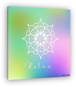 Relax vector illustration with mandala on colorful background (vászonkép)