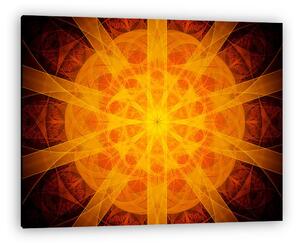 Fiery glowing red mandala in space (vászonkép)