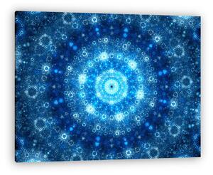 Blue glowing spherical fractal artwork (vászonkép)