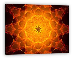 Fiery glowing mandala in space (vászonkép)
