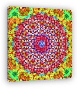 Colorful stained glass mandala kaleidoscope fractal (vászonkép)