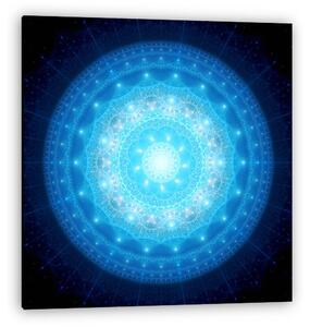 Blue glowing mandala in space (vászonkép)