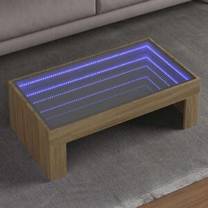 VidaXL LED Dohányzóasztal - Végtelen Tükör - 90x50x30 cm