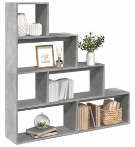 VidaXL 4 Szintes Fa Könyvespolc - Betonszürke - 143,5x29x143,5 cm