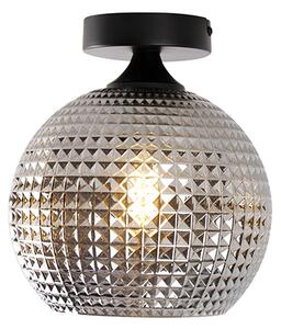 Art Deco mennyezeti lámpa fekete füstüveggel - Sphere