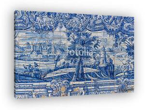 Ceramic Azulejos in Porto cathedral - Portugal (vászonkép)