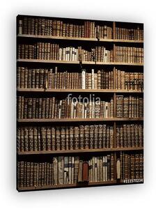 Old books on wooden shelf. (vászonkép)
