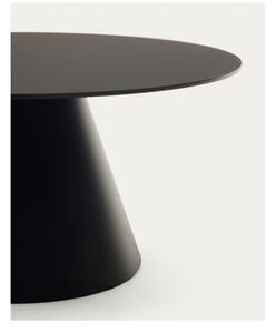 Fekete kerek dohányzóasztal üveg asztallappal ø 80 cm Wilshire – Kave Home