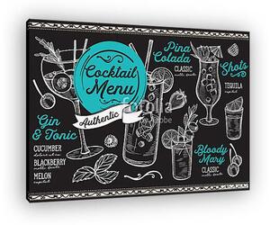 Cocktail bar menu. Vector drinks flyer for restaurant and cafe. (vászonkép)
