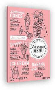 Ice cream restaurant menu. Vector dessert food flyer for bar and (vászonkép)