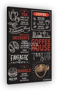 Coffee restaurant menu. Vector drink flyer for bar and cafe. Des (vászonkép)