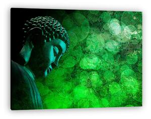 Bronze Green Zen Buddha Statue Meditating (vászonkép)