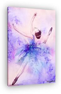 Watercolor painting of soft sweet ballerina dancing (vászonkép)