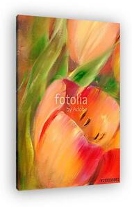 Tulipánok közeli részlet (olajfestmény reprodukció) (vászonkép)