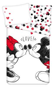 Minnie és Mickey egér "love" 2 részes Disney pamut-vászon gyerek ágyneműhuzat