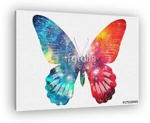Watercolor Space Butterfly Art, Space Texture, Print Ready, Post (vászonkép)