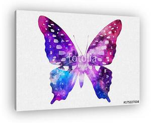 Watercolor Space Butterfly Art, Space Texture, Print Ready, Post (vászonkép)