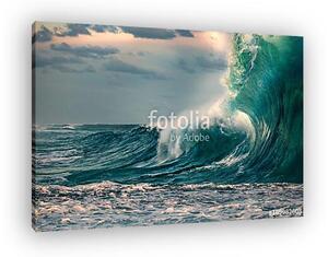 Huge ocean wave during storm. Sea water background in rough cond (vászonkép)