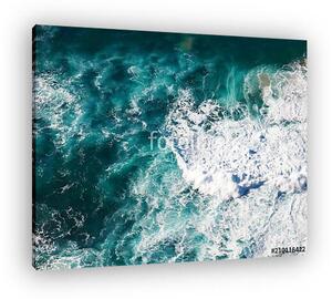 Beautiful natural abstract background, turquoise water and waves (vászonkép)
