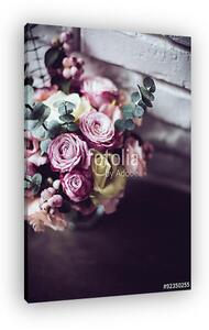 Bouquet of pink and white roses (vászonkép)