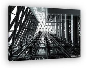 Black and white abstract steel construction background (vászonkép)