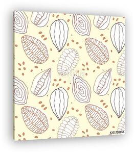 Doodle vanilla cocoa pattern (vászonkép)