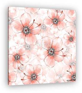 Floral seamless pattern 3. Watercolor background with delicate f (vászonkép)